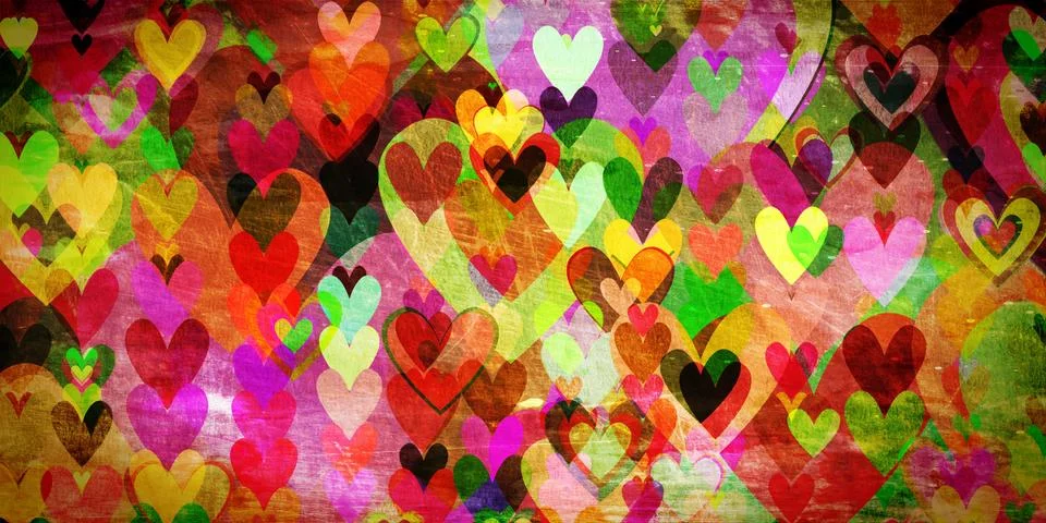 Grunge love pattern background Stock Photos