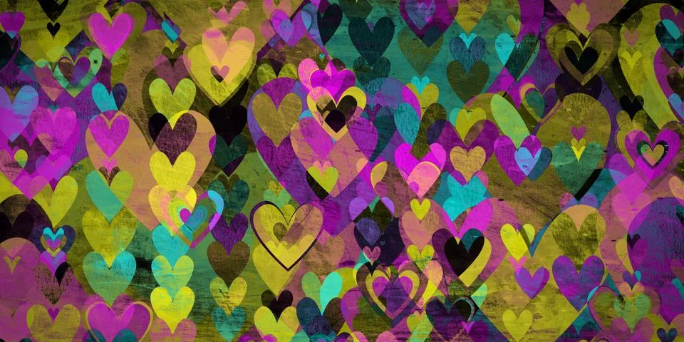 Grunge love pattern background Stock Photos