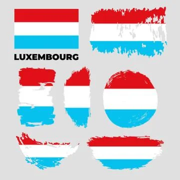 Grunge Luxembourg flags set. Vector stock illustration Stock Illustration