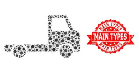 Grunge Main Types Stamp and Virus Mosaic Delivery Car Chassi Stock Illustration