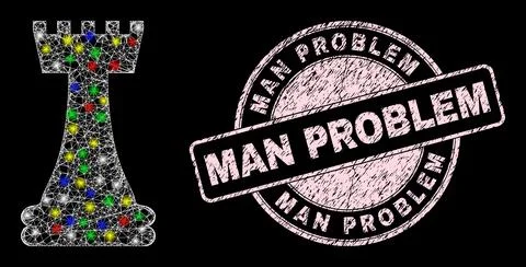 Grunge Man Problem Seal and Bright Network Web Chess Queen Illustrazione stock