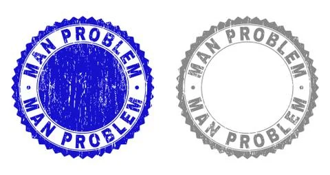 Grunge MAN PROBLEM Textured Stamps Illustrazione stock