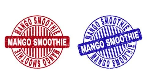 Grunge MANGO SMOOTHIE Textured Round Stamps Stock Illustration