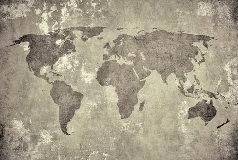 Grunge map of the world Stock Photos