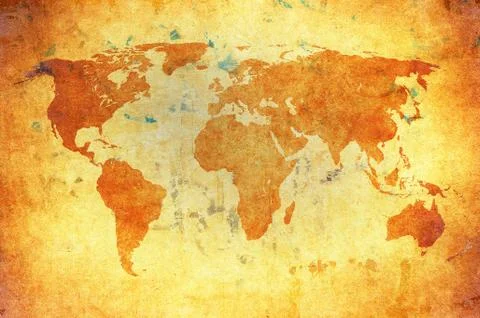 Grunge map of the world Stock Photos