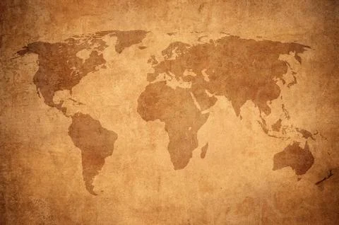 Grunge map of the world Foto stock