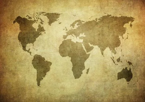 Grunge map of the world Stock Photos