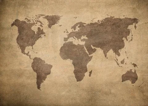 Grunge map of the world. Stock Photos
