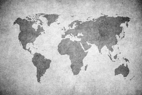 Grunge map of the world. Stock Photos
