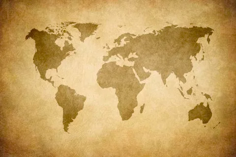 Grunge map of the world Stock Photos