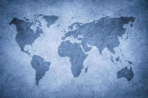 Grunge map of the world Stock Photos