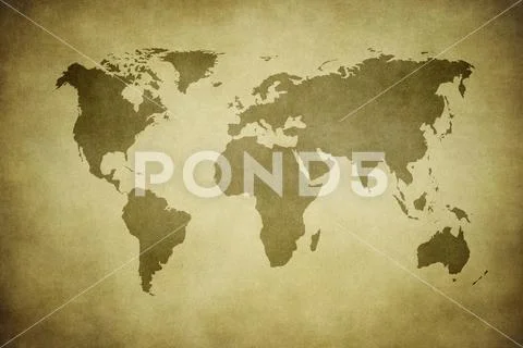 Grunge map of the world Stock Photos