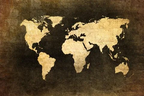 Grunge map of the world Stock Photos
