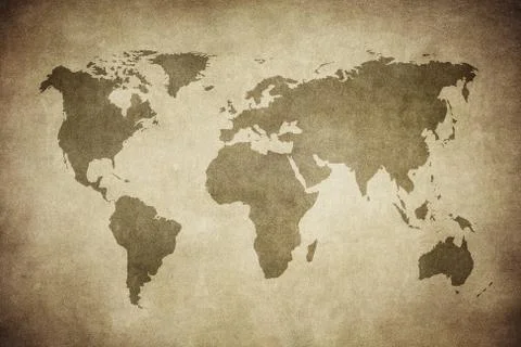 Grunge map of the world Stock Photos