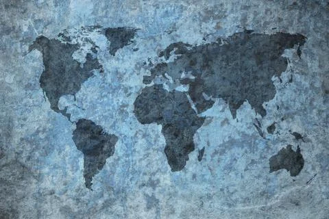 Grunge map of the world Stock Photos