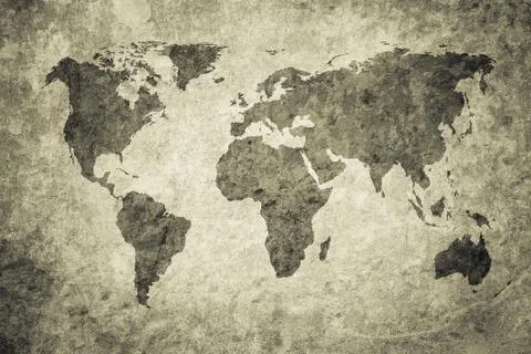 Grunge map of the world Stock Photos
