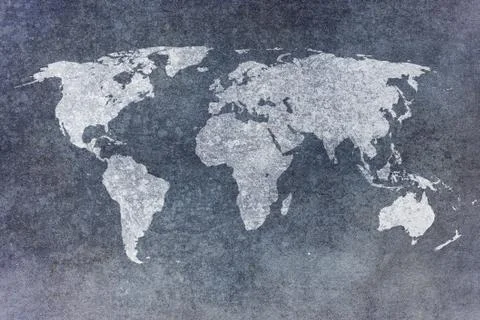 Grunge map of the world Stock Photos