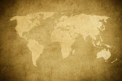 Grunge map of the world Stock Photos