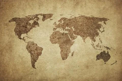 Grunge map of the world Stock Photos