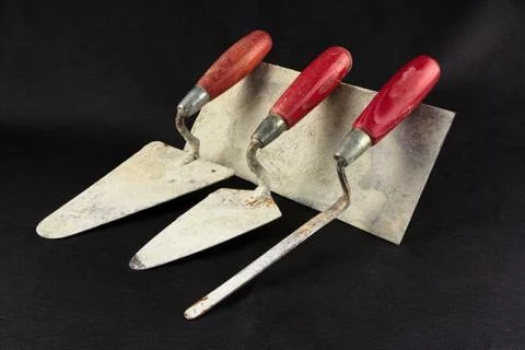 Grunge masonry tools Stock Photos