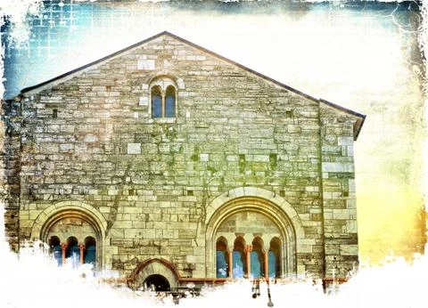 Grunge medieval palace Stock Illustration