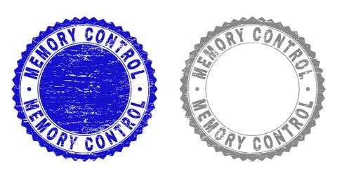 Grunge MEMORY CONTROL Textured Watermarks Stock Illustration