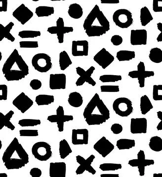 Grunge Memphis Seamless Pattern Stock Illustration