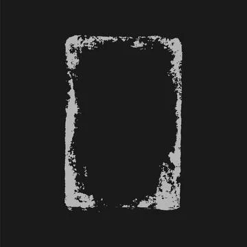 Grunge messy grey frame, vector overlay paintbrush strokes rectangle border with Stock Illustration