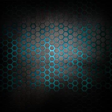 Grunge metal background with hexagonal pattern イラスト素材