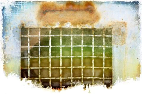 Grunge metallic grate background Stock Illustration