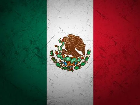 Grunge Mexico flag Stock Illustration