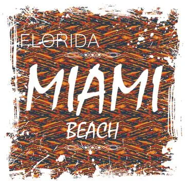 Grunge Miami background Stock Illustration