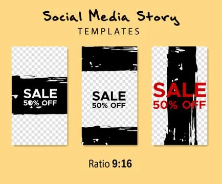 Grunge minimal shape template set. Design elements. Illustrazione stock