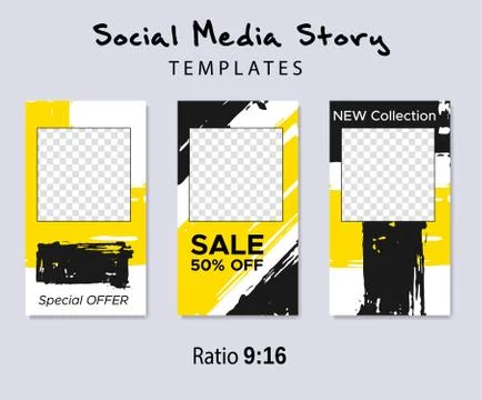 Grunge minimal shape template set. Design elements. Stock Illustration