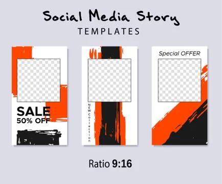 Grunge minimal shape template set. Design elements. Illustrazione stock