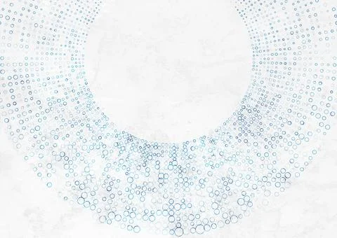 Grunge minimal tech blue halftones dotted circles abstract background Illustrazione stock