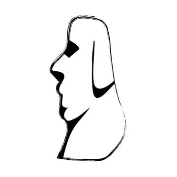 Grunge moai classic sculpture from easter island Illustrazione stock