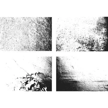 Grunge monochrome rough texture set. Stock Illustration