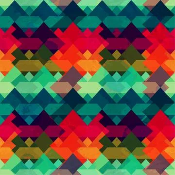 Grunge mosaic seamless pattern Stock Illustration