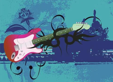 Grunge music background - vector Illustrazione stock