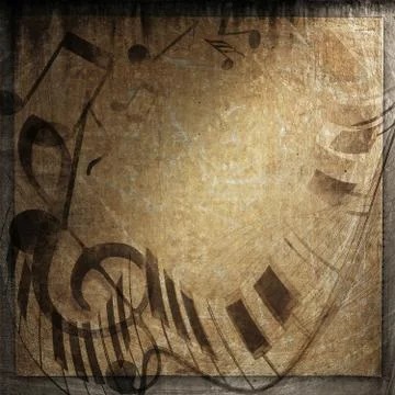 Grunge musical background Stock Illustration