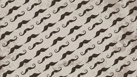Grunge mustache seamless pattern vector background Stock Illustration