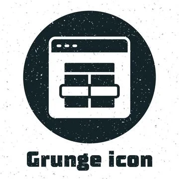 Grunge MySQL code icon isolated on white background. HTML Code symbol for your Illustration