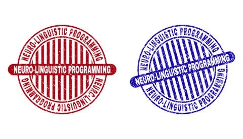 Grunge NEURO-LINGUISTIC PROGRAMMING Textured Round Watermarks Illustrazione stock