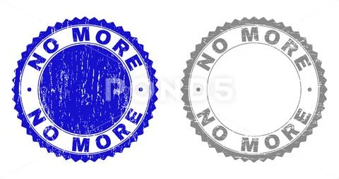 Grunge NO MORE Scratched Stamp Seals Stock Illustration