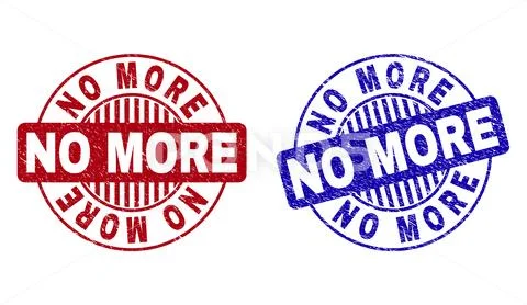 Grunge NO MORE Textured Round Watermarks Stock Illustration