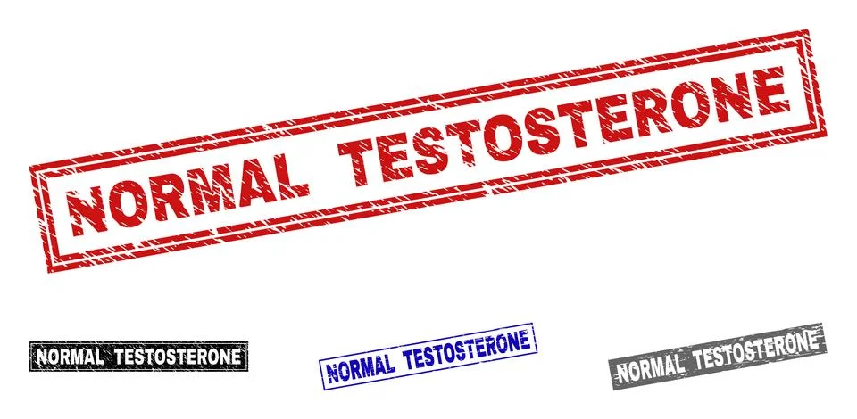 Grunge NORMAL TESTOSTERONE Scratched Rectangle Stamps Stock Illustration