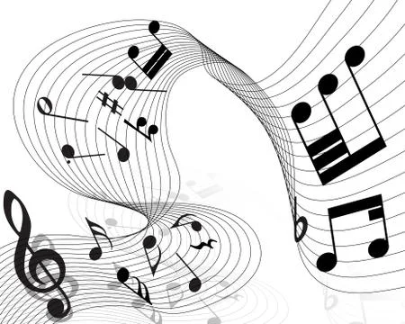 Grunge notes staff Stock Illustration