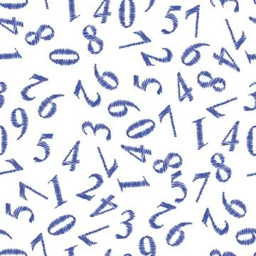 Grunge Numbers Seamless Pattern Stock Illustration