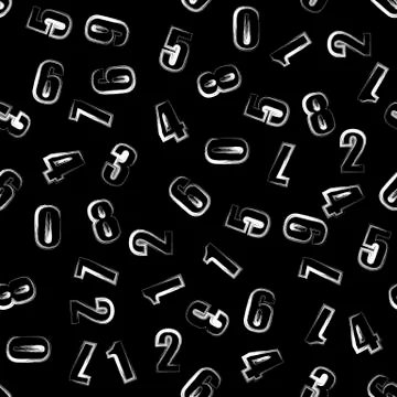 Grunge Numbers Seamless Pattern Stock Illustration